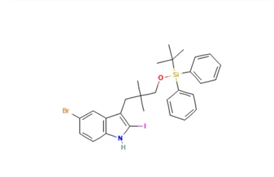 5-bromo-3-[3-[[(1,1-dimethylethyl)diphenylsilyl]oxy]-2,2-dimethylpropyl]-2-iodo-1H-Indole CAS 2641451-43-4